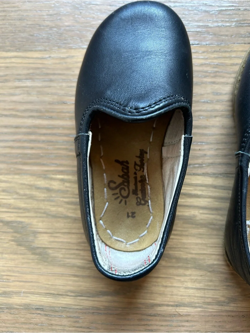 Sabah Kids Beirut Black Leather Slip-On Shoes Size 21 / US Toddler 6